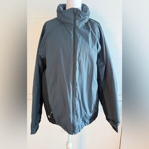 Lands' End Men's Gray Waterproof Winter Coat with Concealable Hood